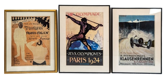 3 Vintage Sport Reproduction Posters