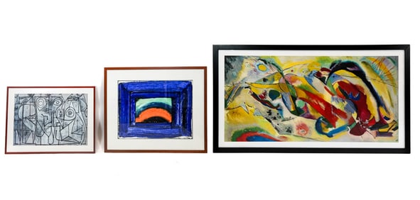 3 Large Framed Contemporary Art Posters
