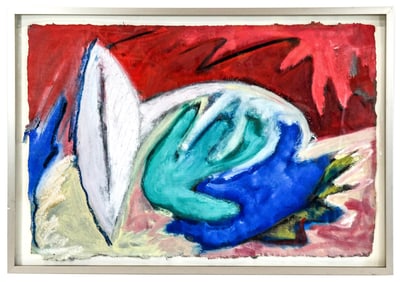 Colorful Abstract Painting in Shadow Box Frame