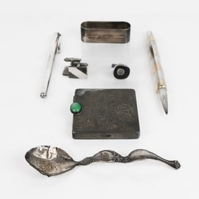 Gucci, Tiffany, Et. Al Group of Silver Items, 8