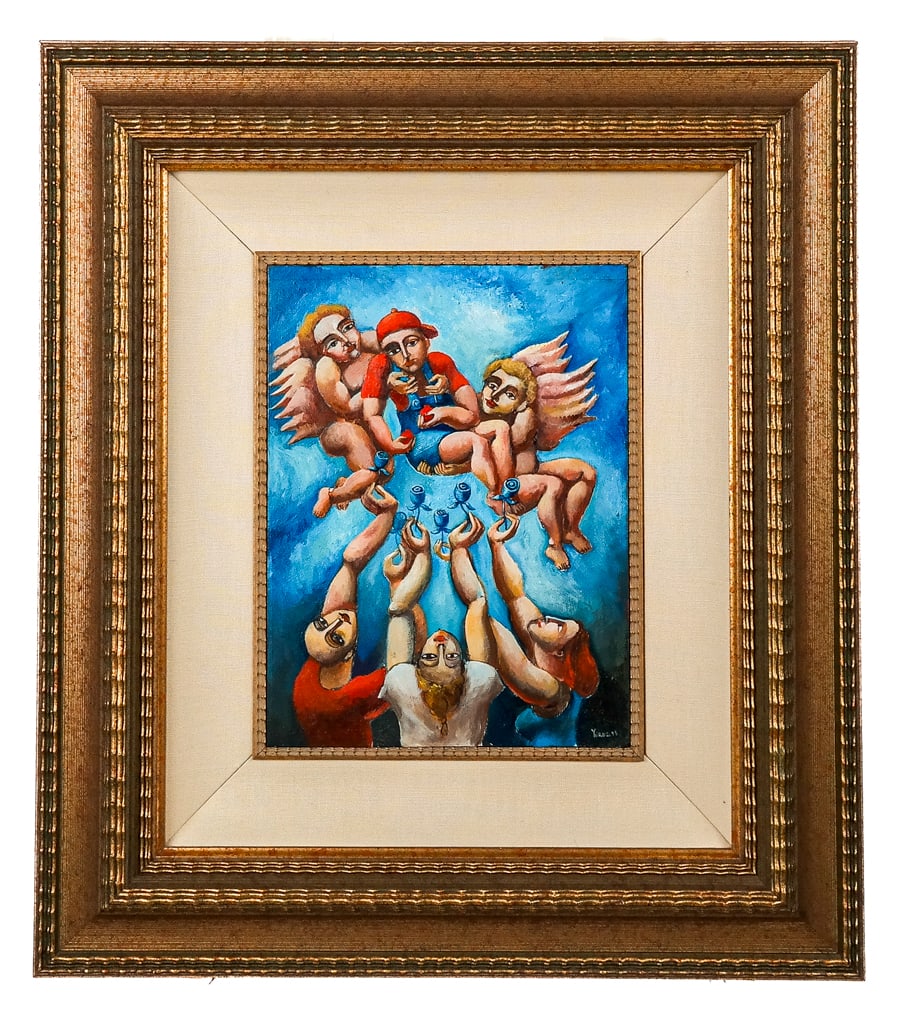 Yuri YUROZ: Child With Angels - Oil Painting (1 of 9)