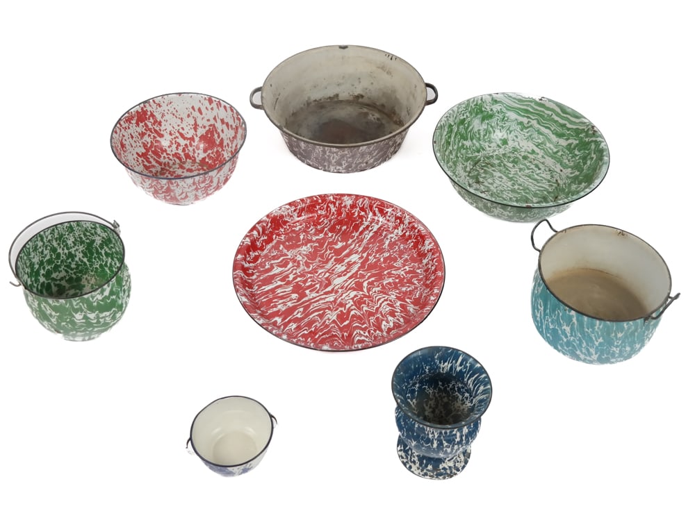 Eight Enamelled Tin Wares (1 of 20)