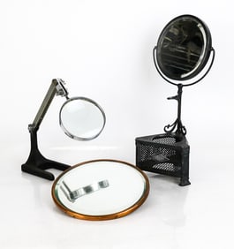Two Mirrors and a Magnifying Glass on Stand