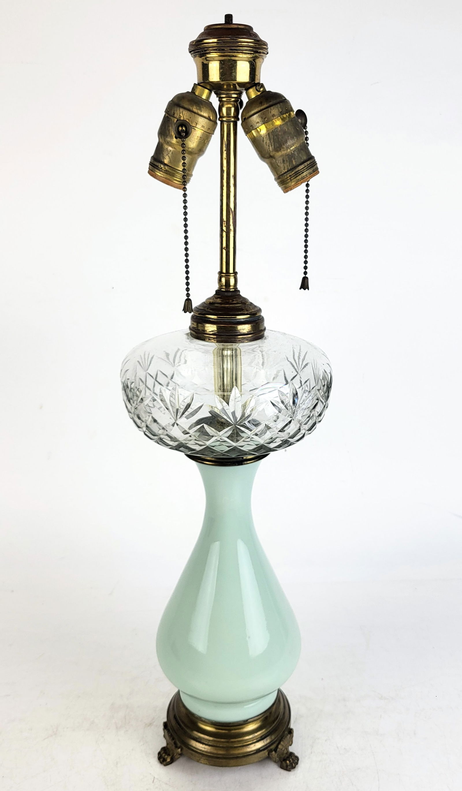 Colored Glass Vase Mounted as Lamp (1 of 7)