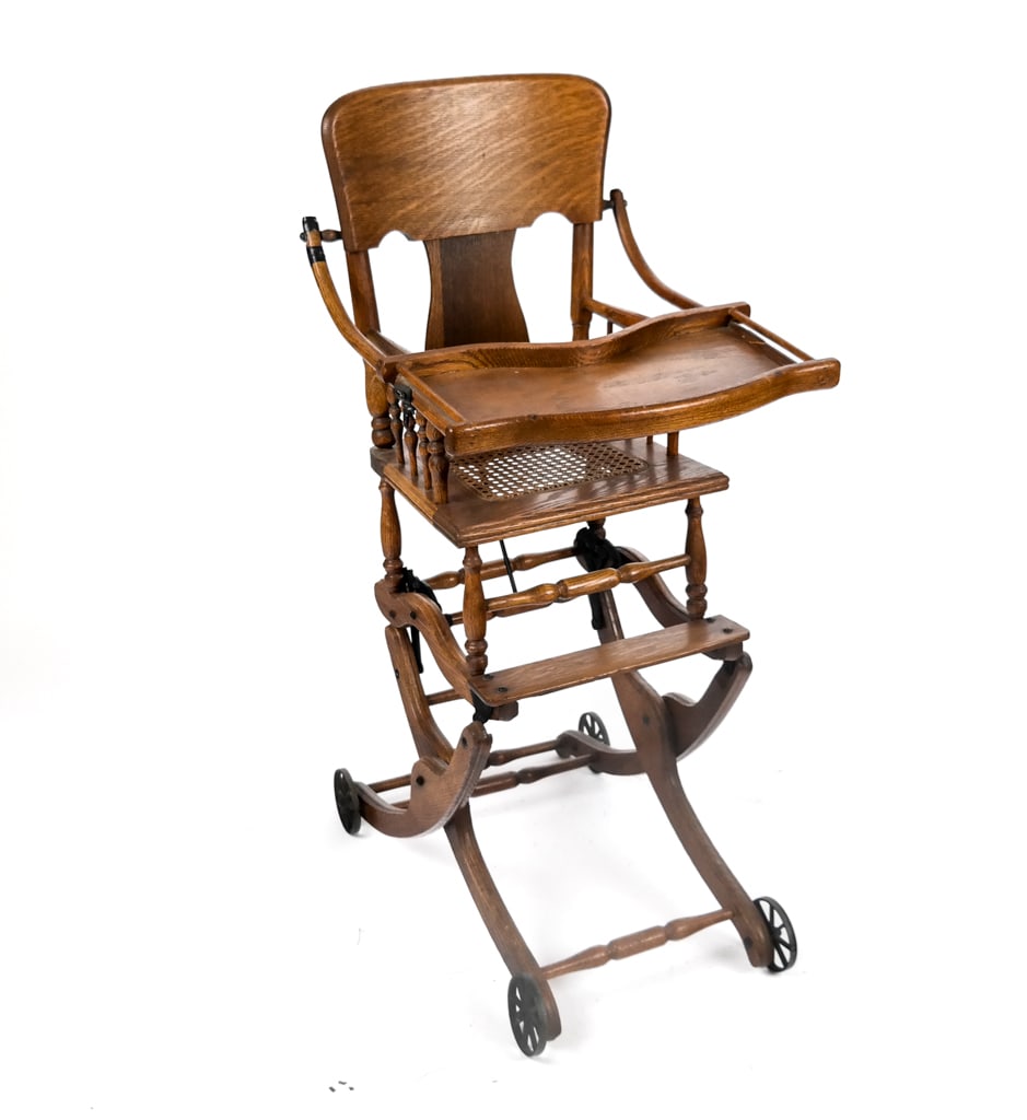 Victorian Oak and Rattan High Chair (1 of 18)