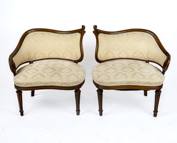 Pair of Louis XVI Carved Tet-a-Tet Marquises