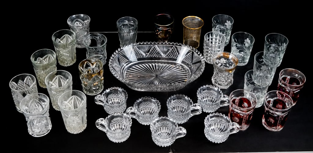 Assorted Cut Crystal & Pressed Glass Drinkware, 30 (1 of 19)