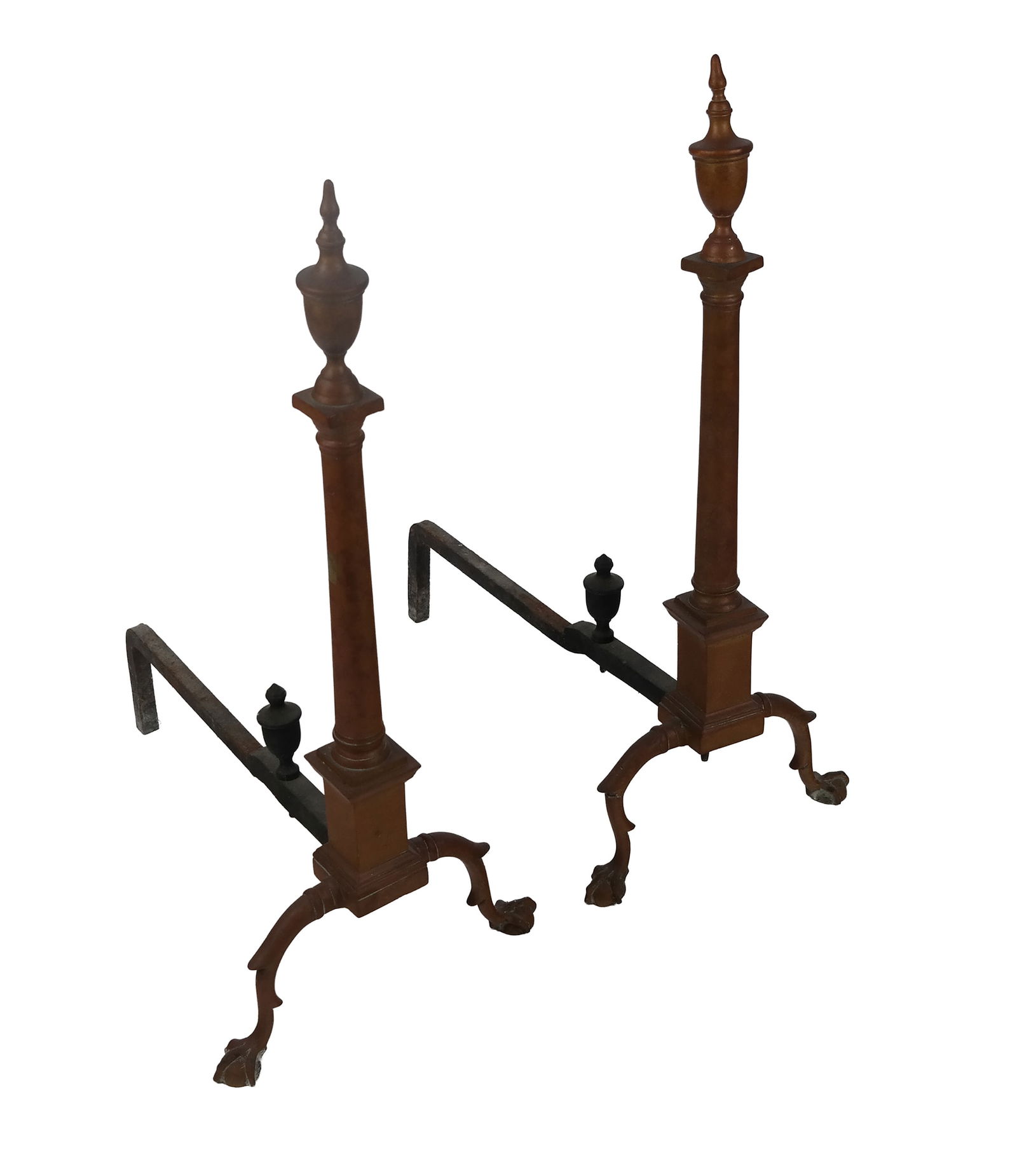 Pair of Bronze, Brass and Iron Andirons (1 of 6)
