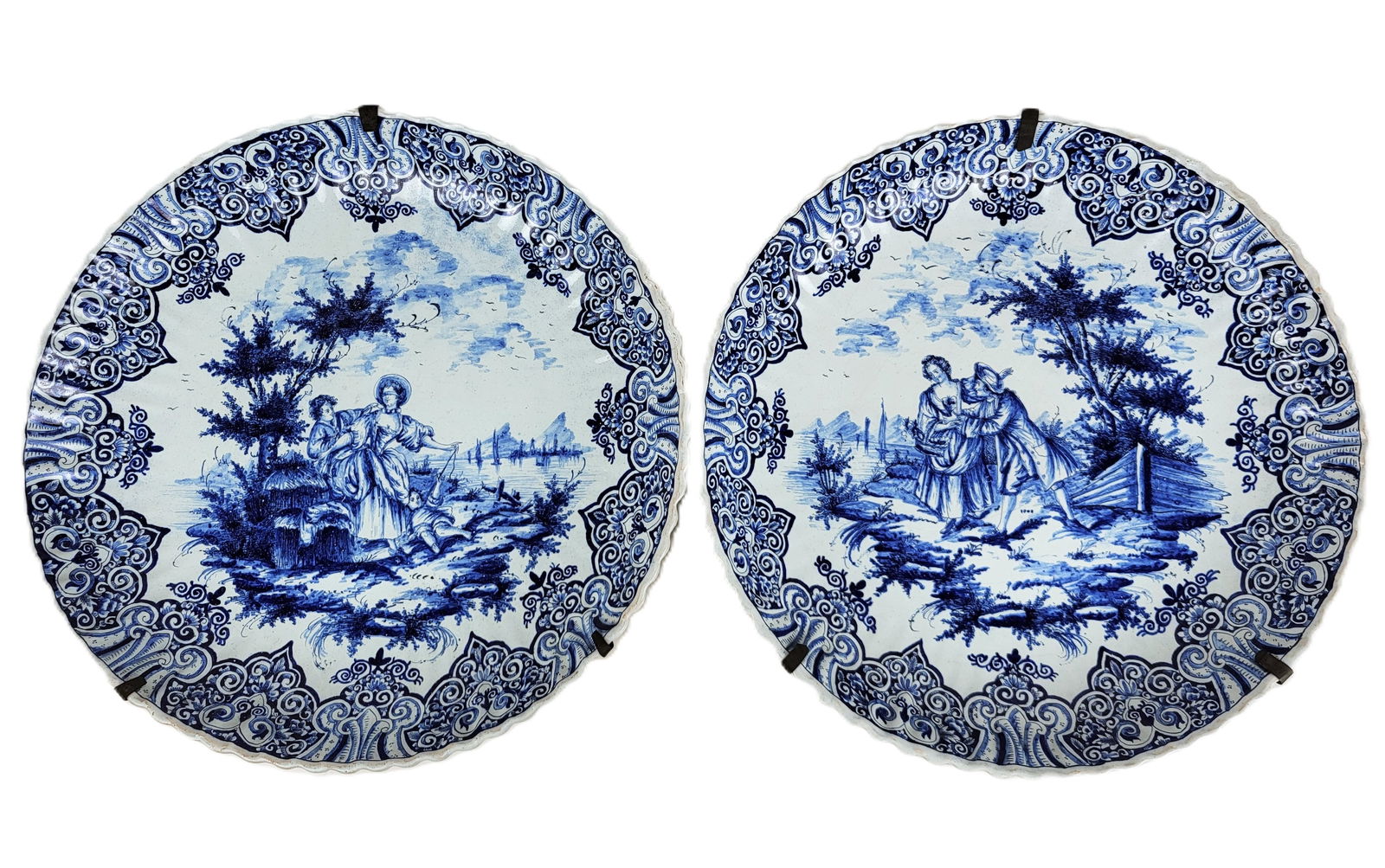 Companion Pair of Delftware Blue & White Chargers (1 of 11)