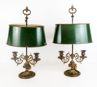 Pair of Gilt Bouillotte Lamps