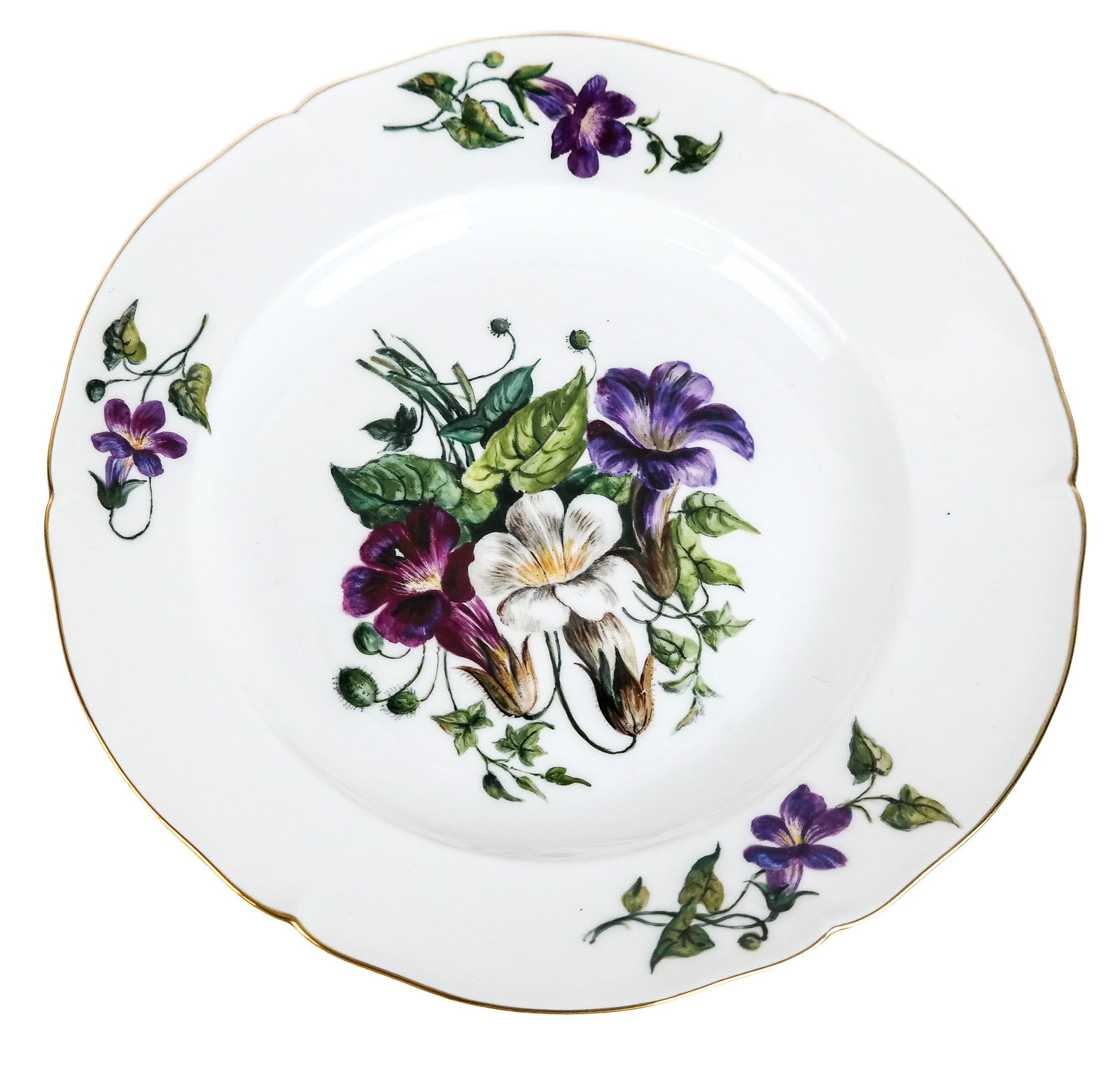 KPM Porcelain Floral Decorated Luncheon Plates, 7 (1 of 14)