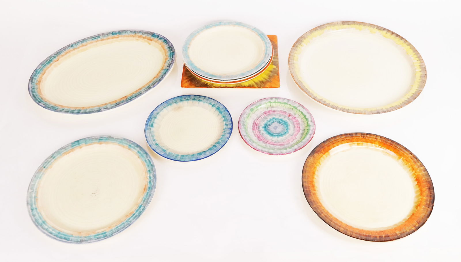 Clarice Cliff Group - 10 "Bizarre" Ceramic Plates (1 of 18)