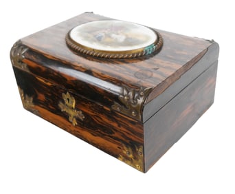 Porcelain Mounted Macassar Ebony Tabletop Box