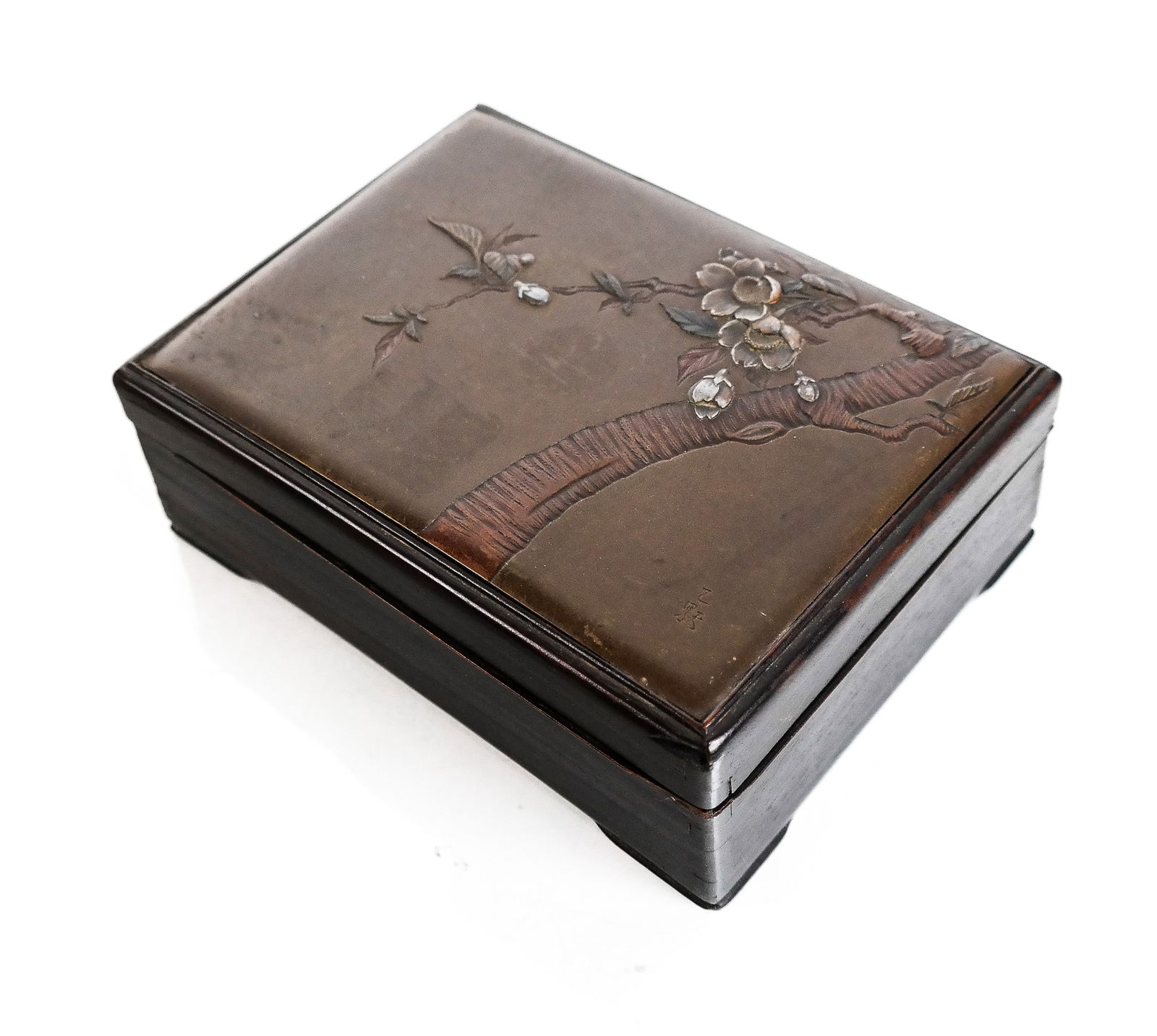 Japanese Small Mixed Metal And Wood Box (1 of 7)