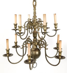 Williamsburg Brass Two Tier 12 Light Chandelier