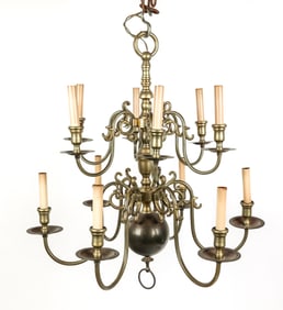 Williamsburg Brass Two Tier 12 Light Chandelier