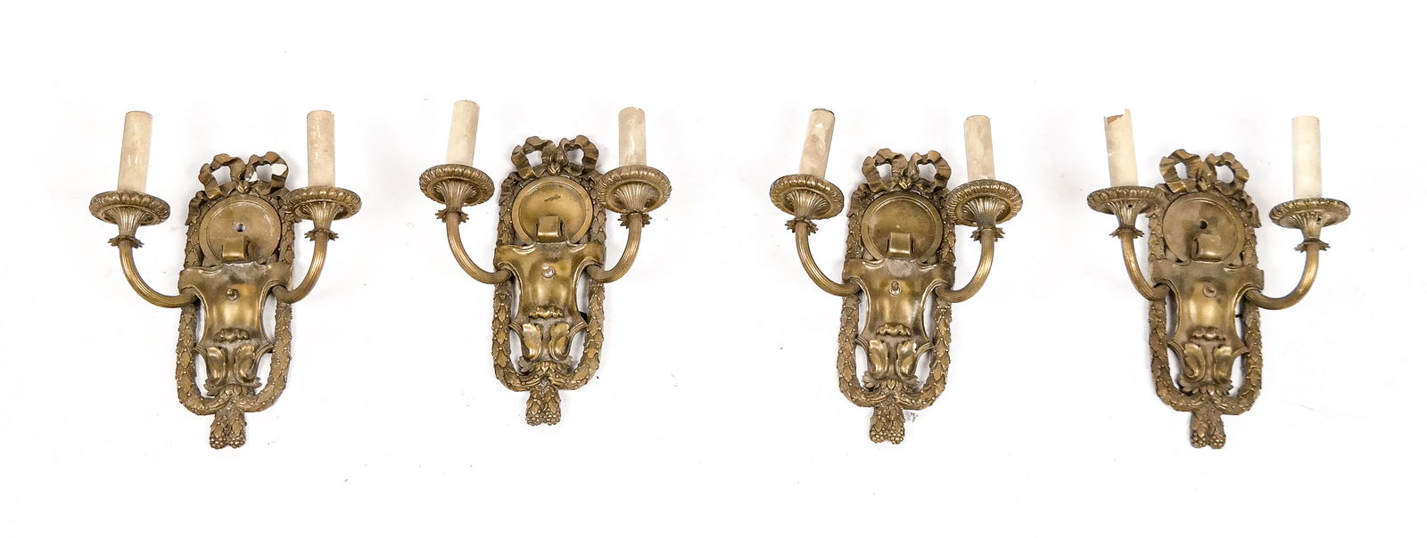 J.E Caldwell Four Gilt Two-Light Sconces (1 of 16)