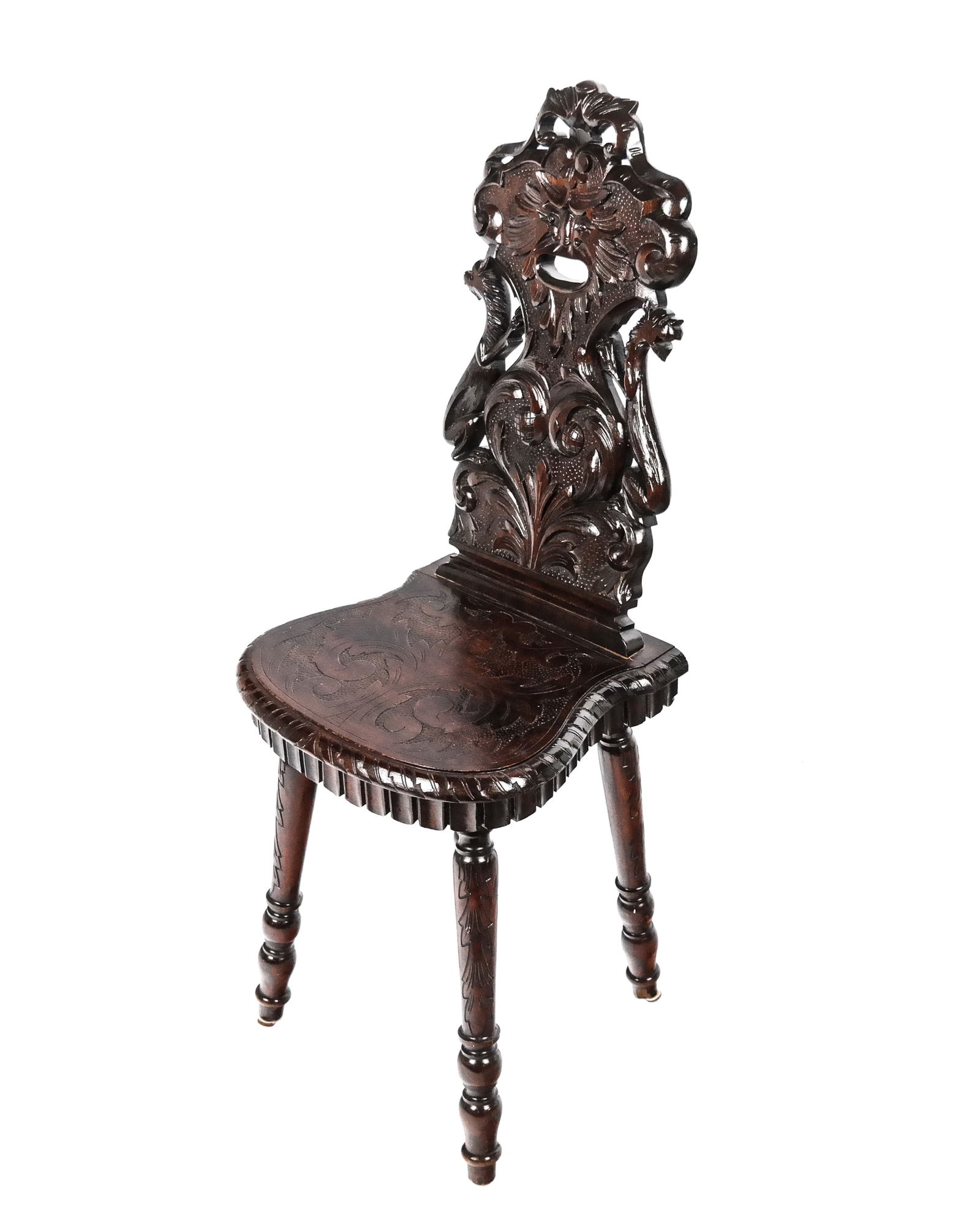 Antique Ornate Sgabello Side Chair (1 of 7)