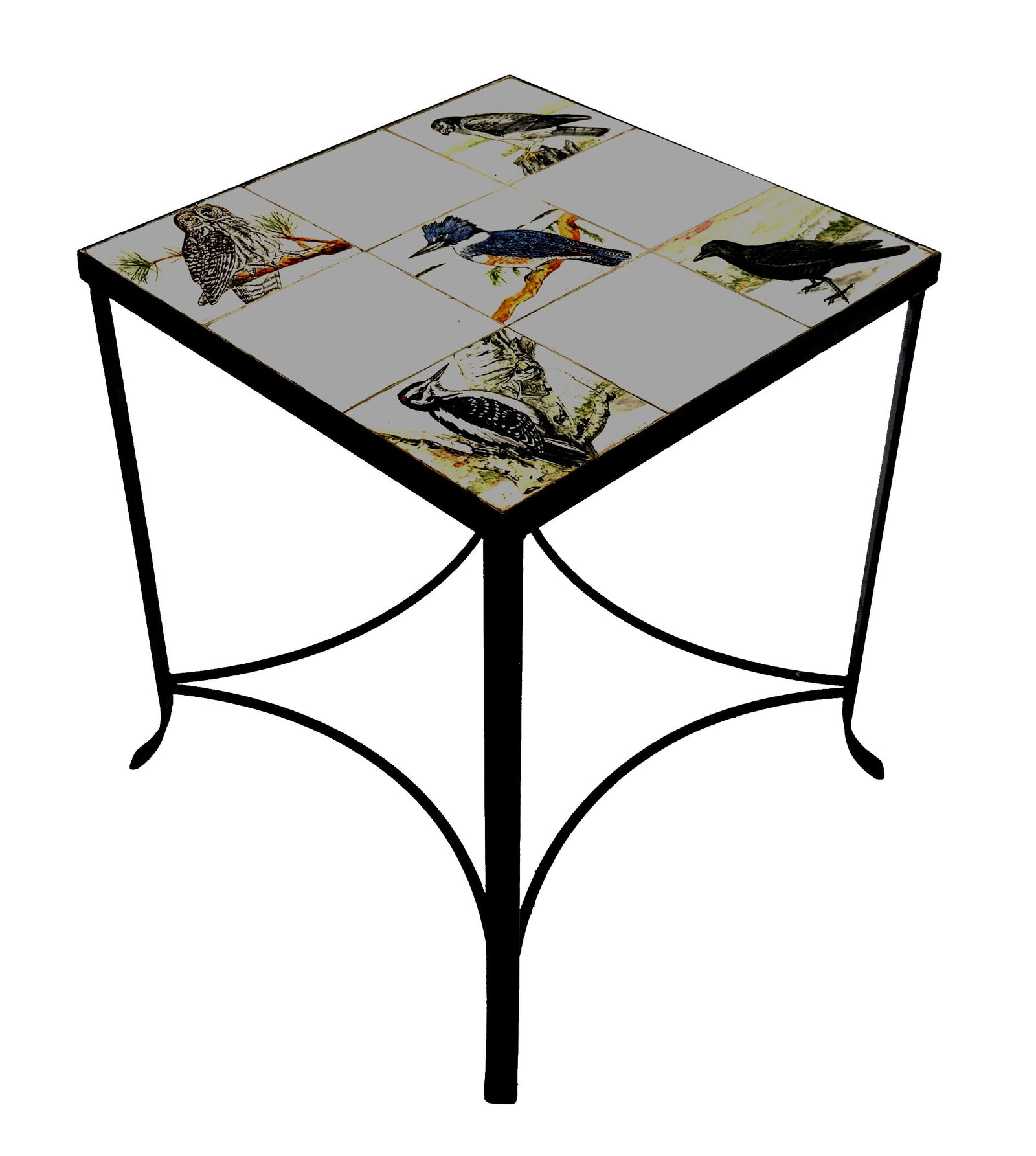 Iron Tile Top Bird Decorated Table (1 of 10)