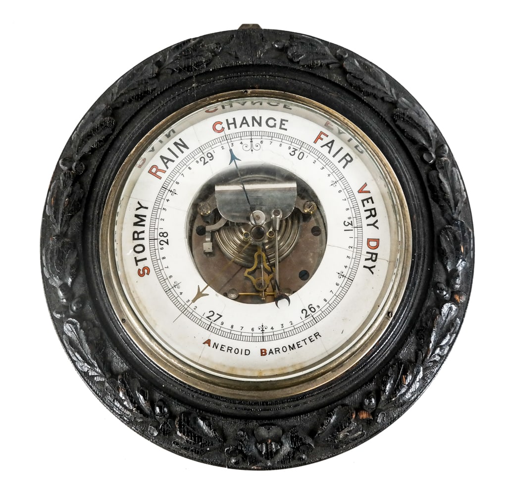 Victorian Aneroid Barometer in a Carved Frame (1 of 12)