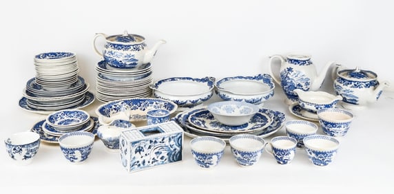 Assembled Blue and White Transferware Service, 71