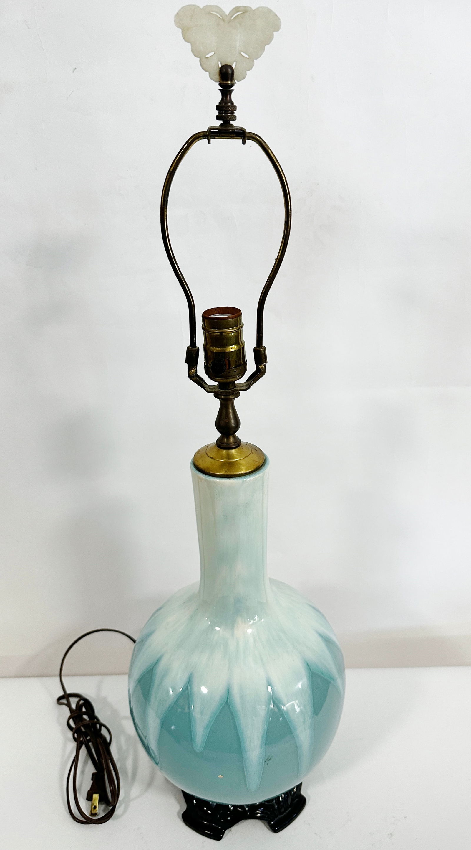 Antique Asian Lamp w/ Jade Butterfly Finial (1 of 10)