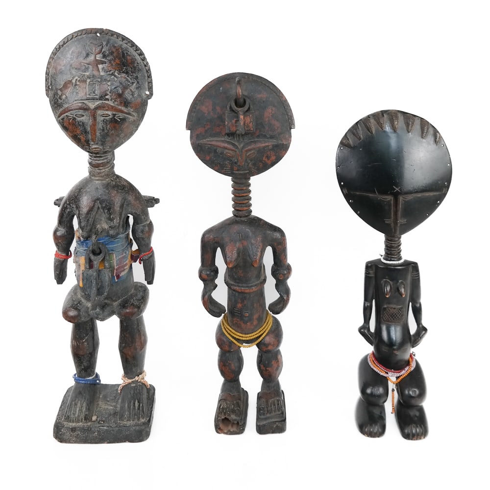Group of 3 Ashanti Akua'ba Carved Figures (1 of 14)