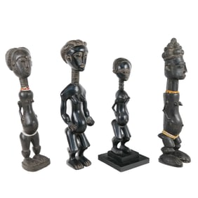 Group of 4 Ashanti Akua'ba Fertility Figures