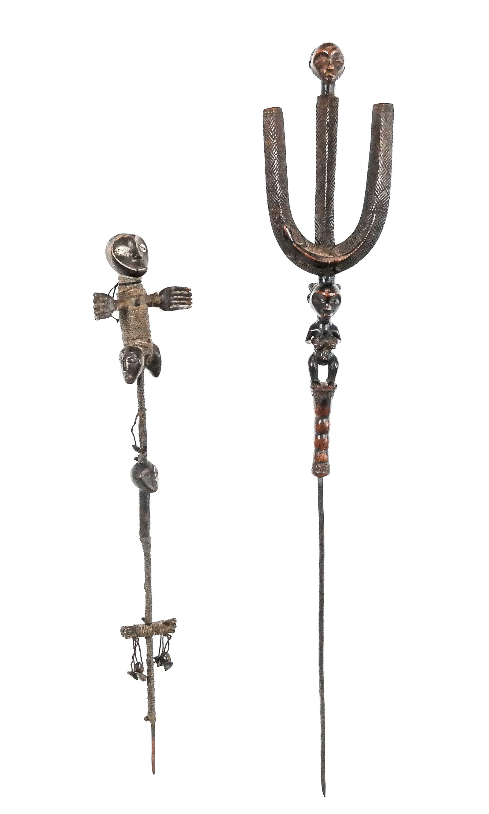 African Carved Bow Stand / Arrow Holder, & 1 Other (1 of 15)