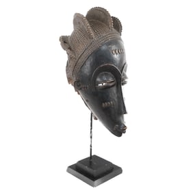 Ivory Coast Baule Carved Mask on Stand