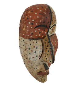 Large Polychrome Carved African Woyo Mask