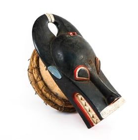 Painted Ivory Coast Guro Zamble Mask