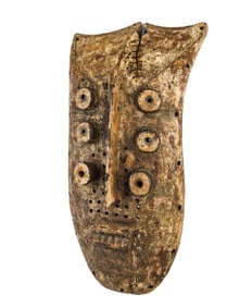 Large Abstract Carved Grebo African Mask