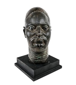 Antique Yoruba Ife Nigerian Cast Bronze Bust