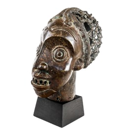 Antique Yoruba Ife Nigerian Cast Bronze Bust