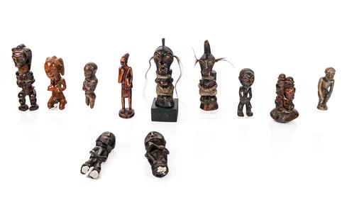 Group of Small Carved African Figural Sculptures (11)