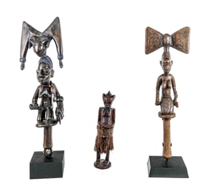 2 Yoruba Dance Wands (Oshe Shango), & 1 Other (3)