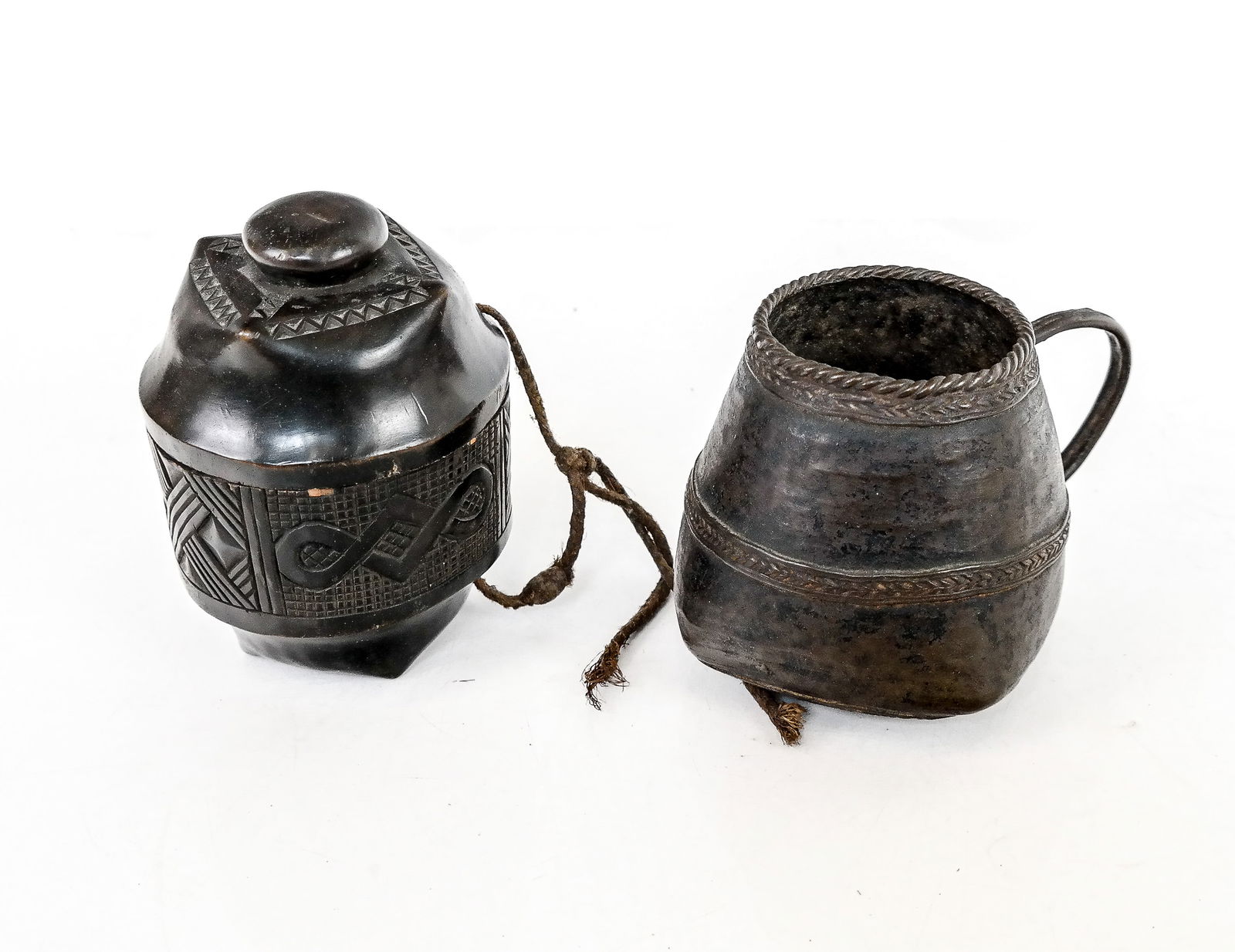Nigerian Bronze Cup & Wood Kuba Vessel (2) (1 of 11)