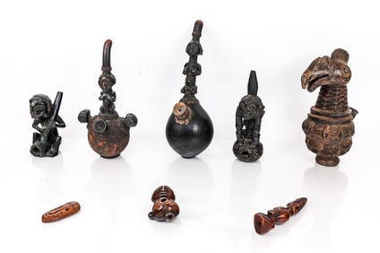 Large Collection of Vintage African Pipes (8)
