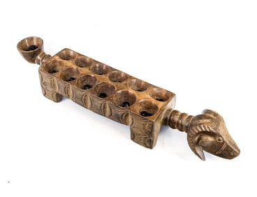 Ivory Coast Baule African Mancala Board w/ Animal