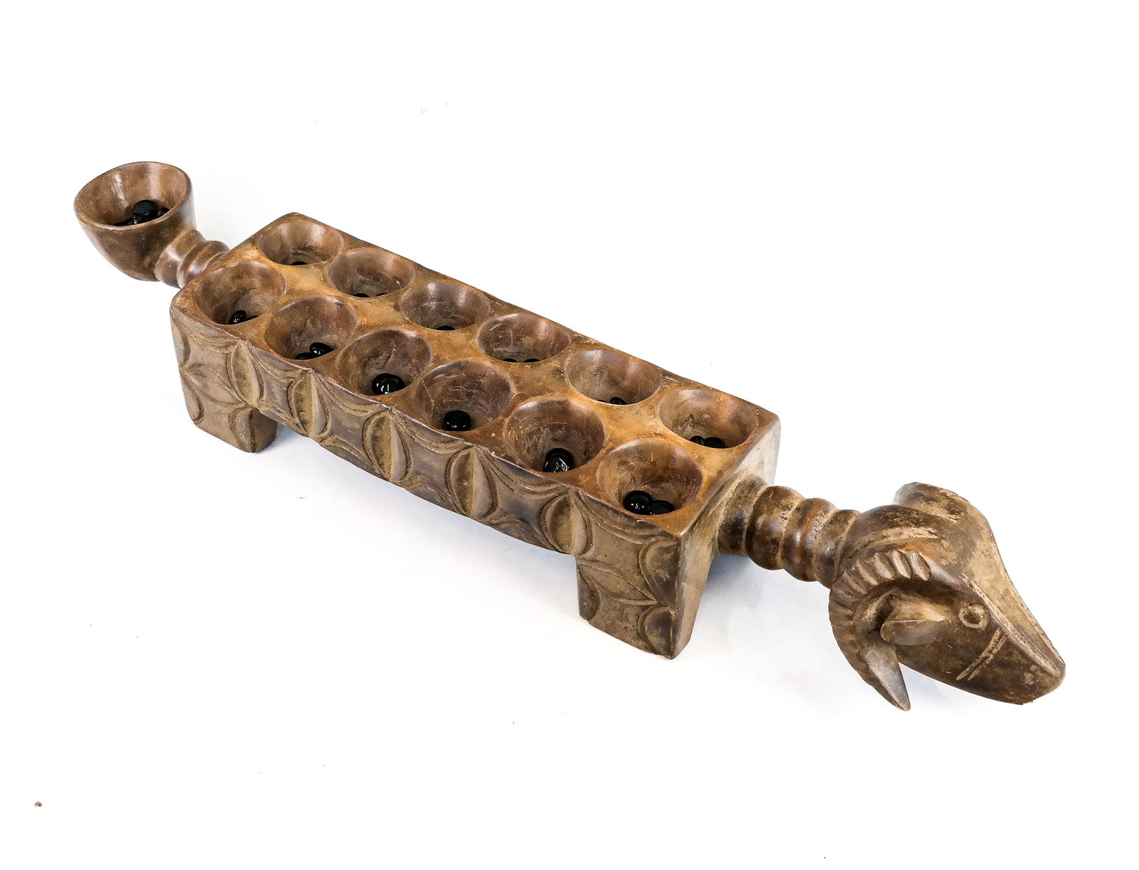 Ivory Coast Baule African Mancala Board w/ Animal (1 of 15)