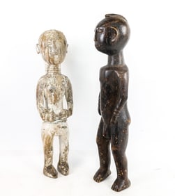 2 Carved & Painted African Standing Figures