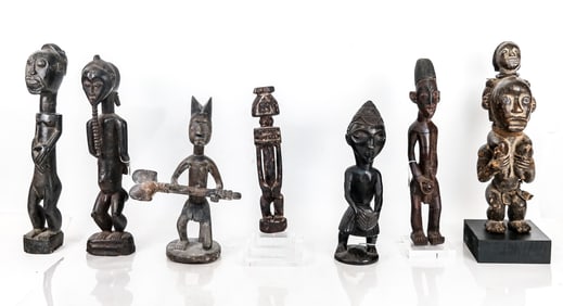 7 Carved & Decorated African Standing Figures