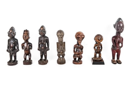 7 Carved & Decorated African Standing Figures