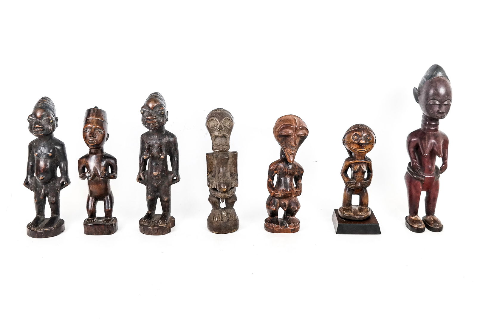 7 Carved & Decorated African Standing Figures (1 of 17)