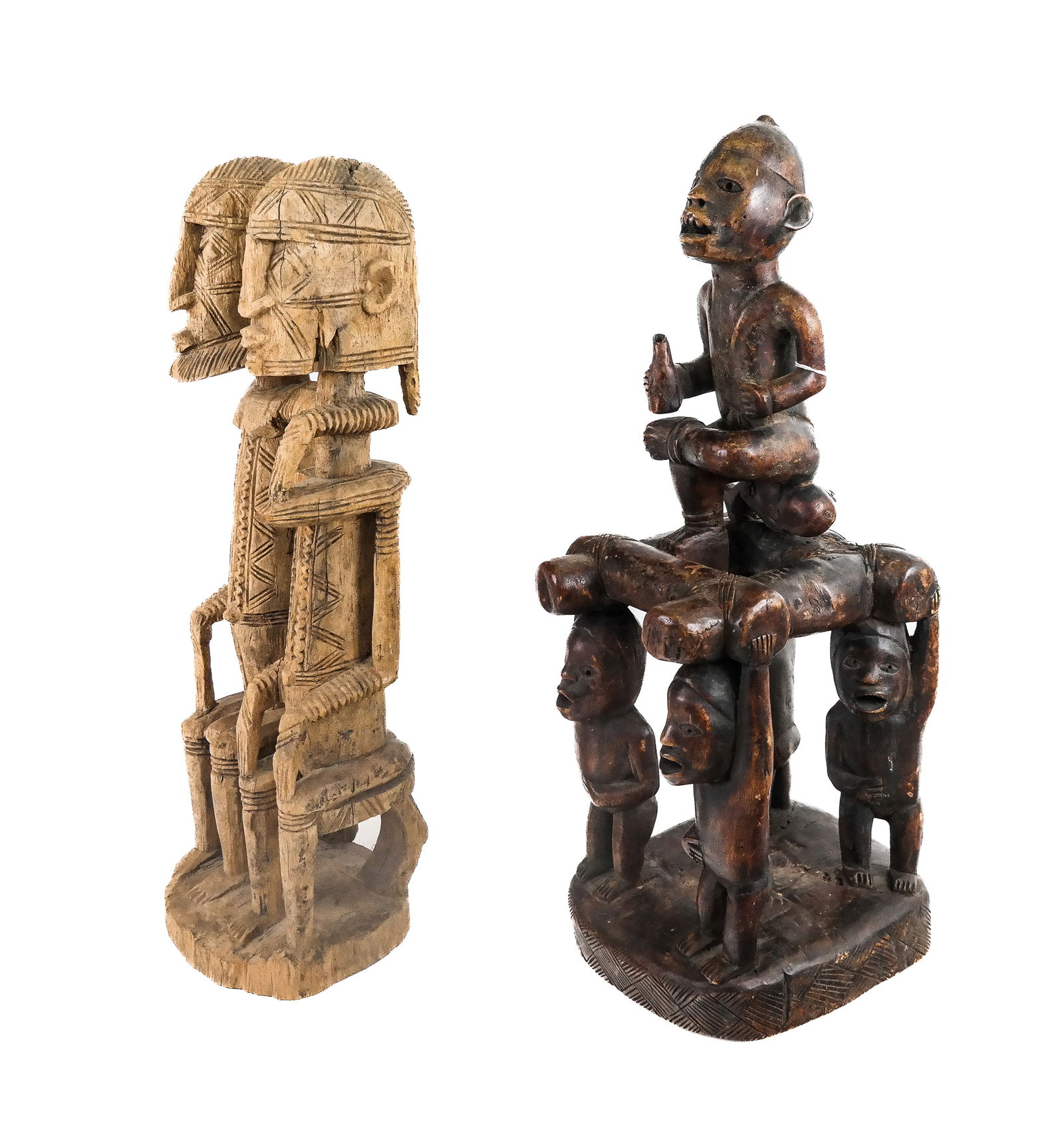 2 Hand-Carved African Figural Sculptures (1 of 17)