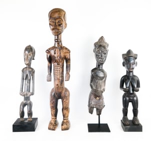 4 Large Ivory Coast Hand-Carved Fertility Figures