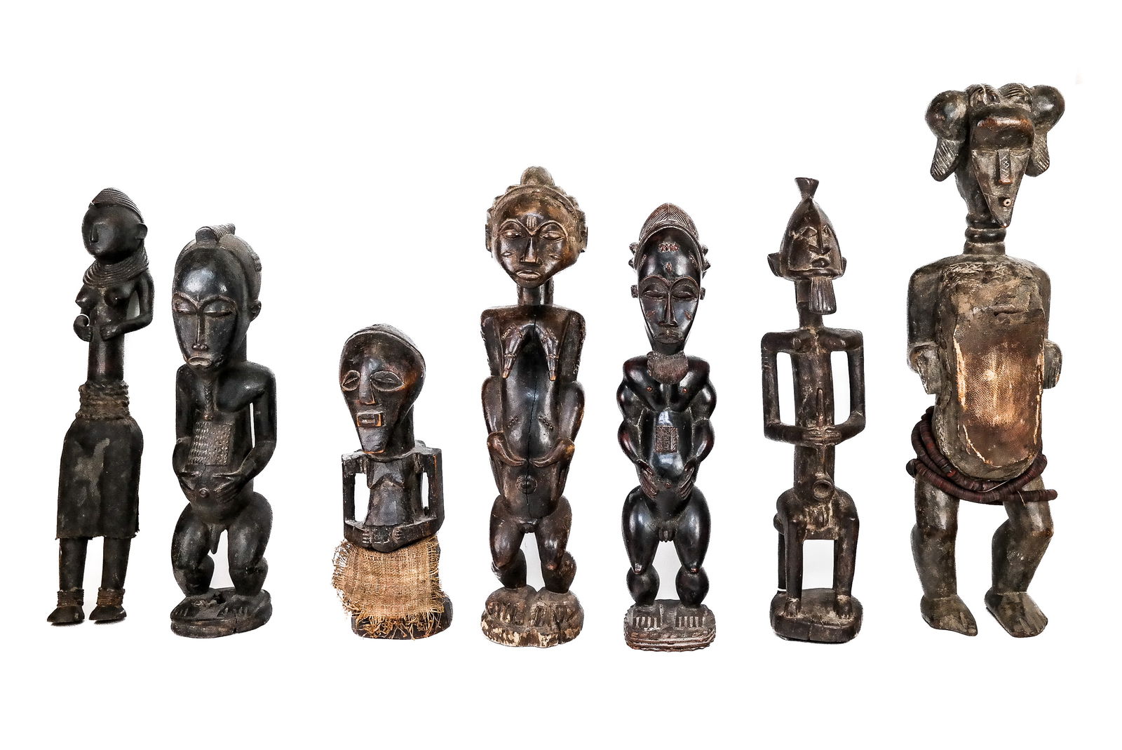 7 African Hand-Carved Female / Fertility Figures (1 of 16)