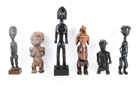 6 African Hand-Carved Female / Fertility Figures