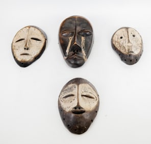 Group of 4 African Lega Passport Masks